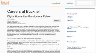 Digital Humanities Postdoctoral Fellow - Bucknell Jobs