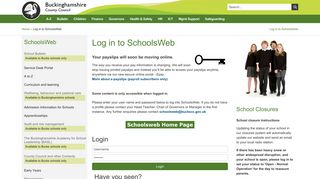 Log in to SchoolsWeb - Buckinghamshire County Council