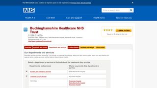 Departments and services - Buckinghamshire Healthcare NHS Trust ...