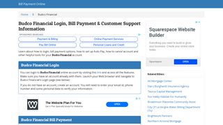 Budco Financial Login, Bill Payment & Customer Support Information