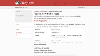 Register and Activation Pages · BuddyPress Codex
