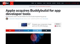 Apple acquires Buddybuild for app developer tools | ZDNet
