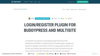 Login/register plugin for BuddyPress and Multisite - WPMU Dev