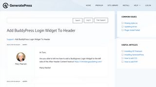 Add BuddyPress Login Widget To Header - GeneratePress
