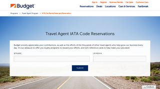 Travel Agents IATA Car Rentals - Budget Car Rental