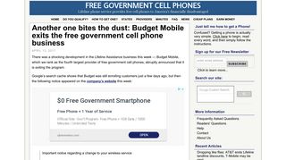 Budget Mobile exits the free government cell phone business