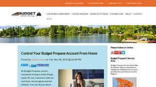 Control Your Budget Propane Account From Home