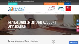 Rental agreement and account application - Budget Propane