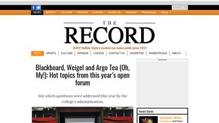 Blackboard, Weigel and Argo Tea - The Buffalo State Record