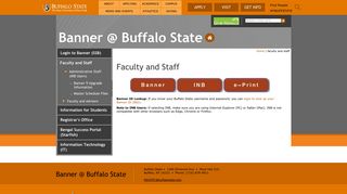 Faculty and Staff | Banner @ Buffalo State | SUNY Buffalo State