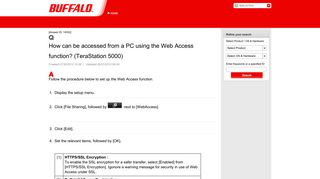 How can be accessed from a PC using the Web Access ... - Buffalo Inc.