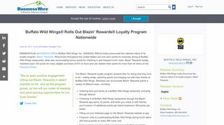 Buffalo Wild Wings® Rolls Out Blazin' Rewards® Loyalty Program ...