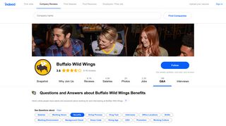 Questions and Answers about Buffalo Wild Wings Benefits | Indeed.com