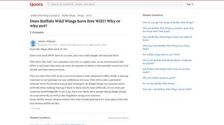 Does Buffalo Wild Wings have free WiFi? Why or why not? - Quora