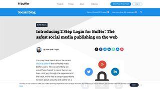 Introducing 2 Step Login for Buffer: The safest social media publishing ...
