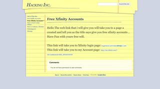 Free Xfinity Accounts - Hacking Inc. - Google Sites