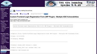 Bugtraq: Custom Frontend Login Registration Form (WP Plugin ...
