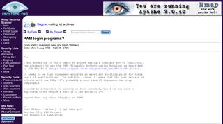 Bugtraq: PAM login programs? - SecLists.Org