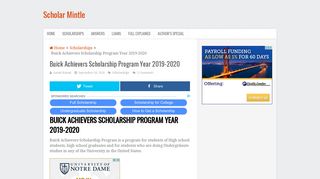 Buick Achievers Scholarship Program Year 2019-2020 – Scholar Mintle