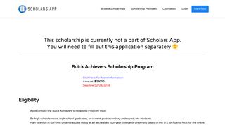 Buick Achievers Scholarship Program - Scholars App
