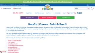 Benefits | Careers | Build-A-Bear®