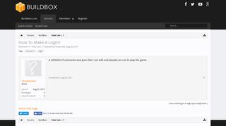 How To Make A Login? | Buildbox Official Forum