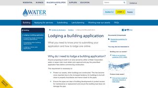 Water Corporation of WA - Lodging a building application