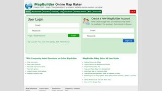 Sign up an account or login to create maps online