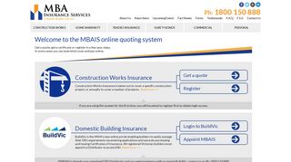 Welcome to the MBAIS online quoting system | MBA Insurance Services