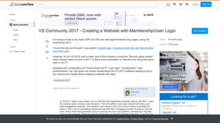VS Community 2017 - Creating a Website with Membership/User Login ...