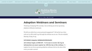 Webinars and Seminars - Building Blocks Adoption Service