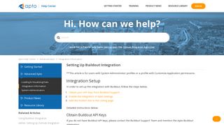 Setting Up Buildout Integration – Apto Help Center