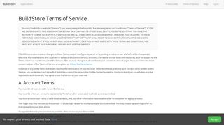 Terms of Service - BuildStore