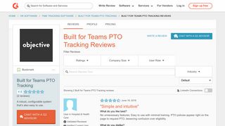 Built for Teams PTO Tracking Reviews 2018 | G2 Crowd