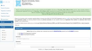 BUK SPS - Login - Bayero University website - Bayero University, Kano
