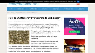 How to EARN money by switching to Bulb Energy | MoneyHighStreet ...