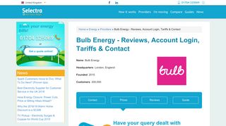 Bulb Energy - Reviews, Account Login, Tariffs & Contact | Selectra