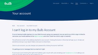 I can't log in to my Bulb Account – Bulb