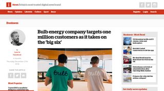 Bulb energy targets one million customers as it takes on the big six