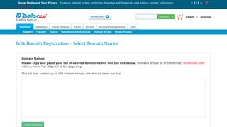 Bulk Domain Registration - Select Domain Names - 10Dollar.ca