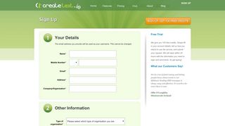 Bulk SMS - Sign up for our Free Trial | Online SMS | Createtext.ie | http ...