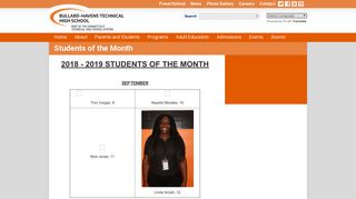 Students of the Month | Bullard-Havens Technical High School