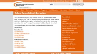 School Cancellation Information | Bullard-Havens Technical High School