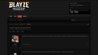 Can't log to my account? | Blayze Games