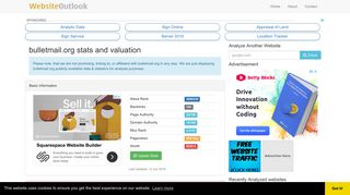 Bulletmail : Website stats and valuation