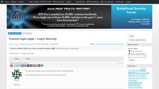 Topic: Custom login page – Login Security | BulletProof Security Forum
