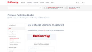 BullGuard Desktop Protection Help - Change Username or Password ...