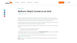 Bullhorn Reach Comes to an End | Bullhorn