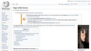 Sign of the horns - Wikipedia