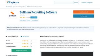 Bullhorn Recruiting Software Reviews and Pricing - 2019 - Capterra